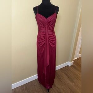 Y2K Onyx Burgundy With Glitter Maxi Dress